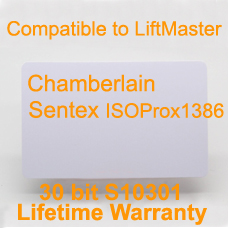 Sentex 30bit S10301 ISOProx II 1386 Printable Card LIFTMASTER CHAMBERLAIN SNARHIDPRO